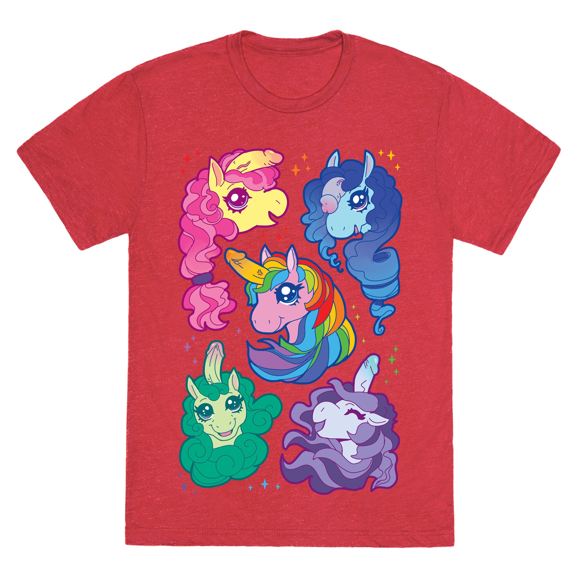 Unicorn Penis Pattern Unisex Triblend Tee